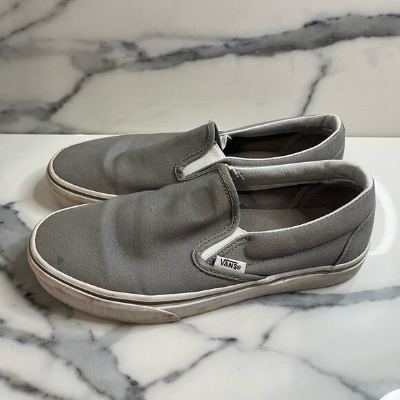 Vans Unisex Classic Gray Slip-on Shoes Men Sz 6 Women Sz 7.5 Old Skool Skater - Picture 5 of 9